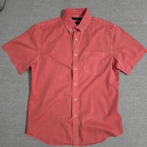 Banana Republic tomato red button down short sleeve shirt